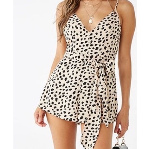 forever 21 leopard romper